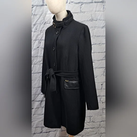 Thyme Maternity Black Trench Coat - Picture 7 of 16